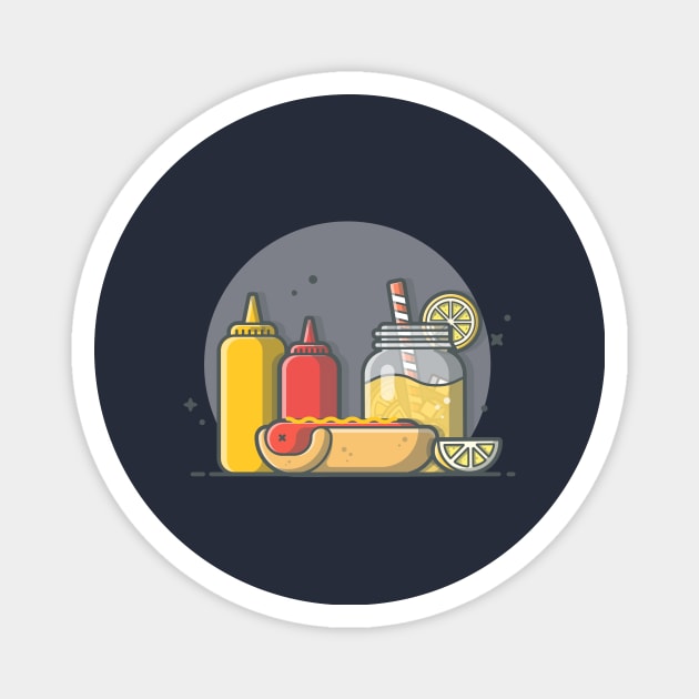 Hotdog, ketchup and lemonade Magnet by Catalyst Labs